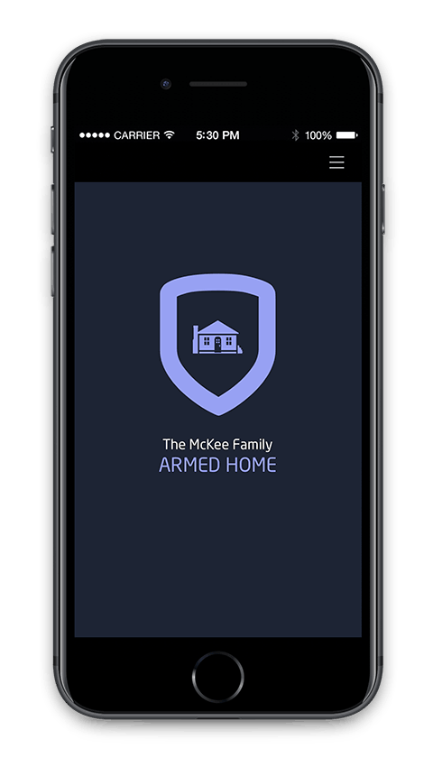 logged into security system mobile app